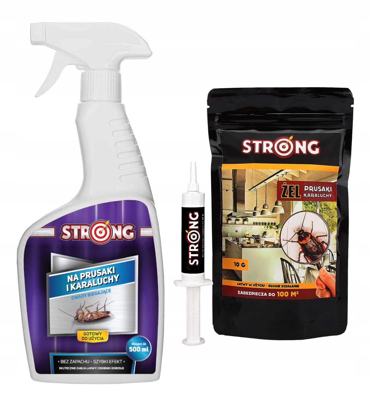 NAJSKUTECZNIEJSZY ZESTAW SPRAY ŻEL NA PRUSAKI KARALUCHY KARACZANY STRONG