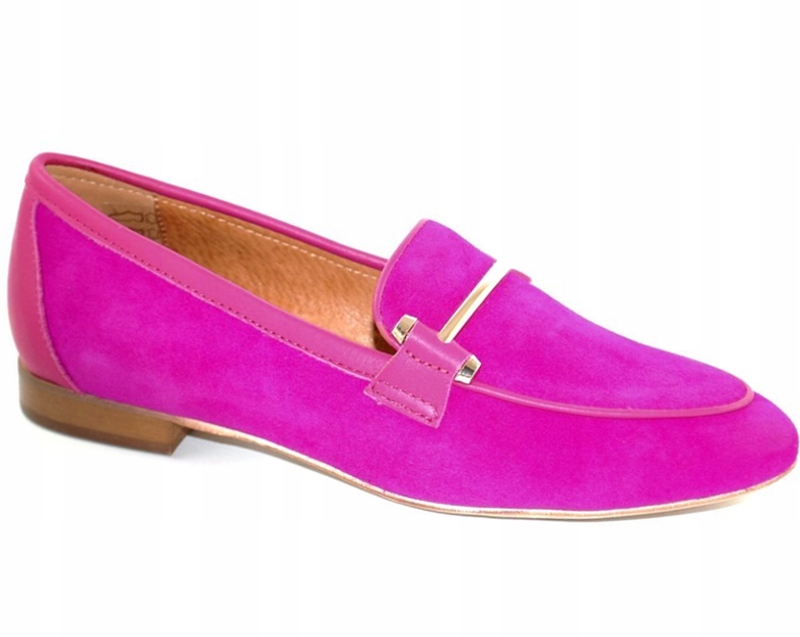 

Nessi 21044 mokasyny lordsy fuxia skóra zamsz R.38