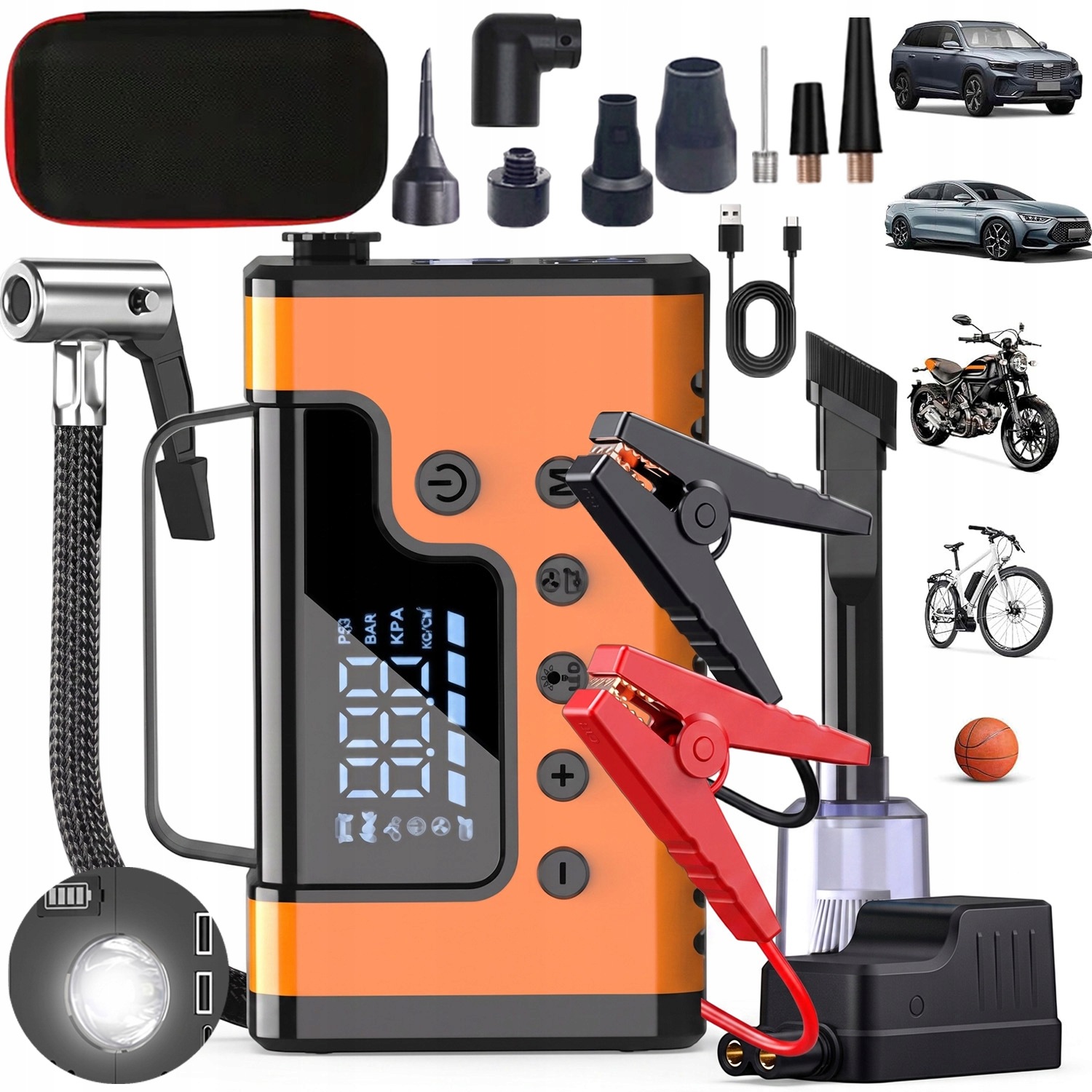 Jump Starter Powerbank Silná Baterka Multifunkčná Súprava 37000MAH