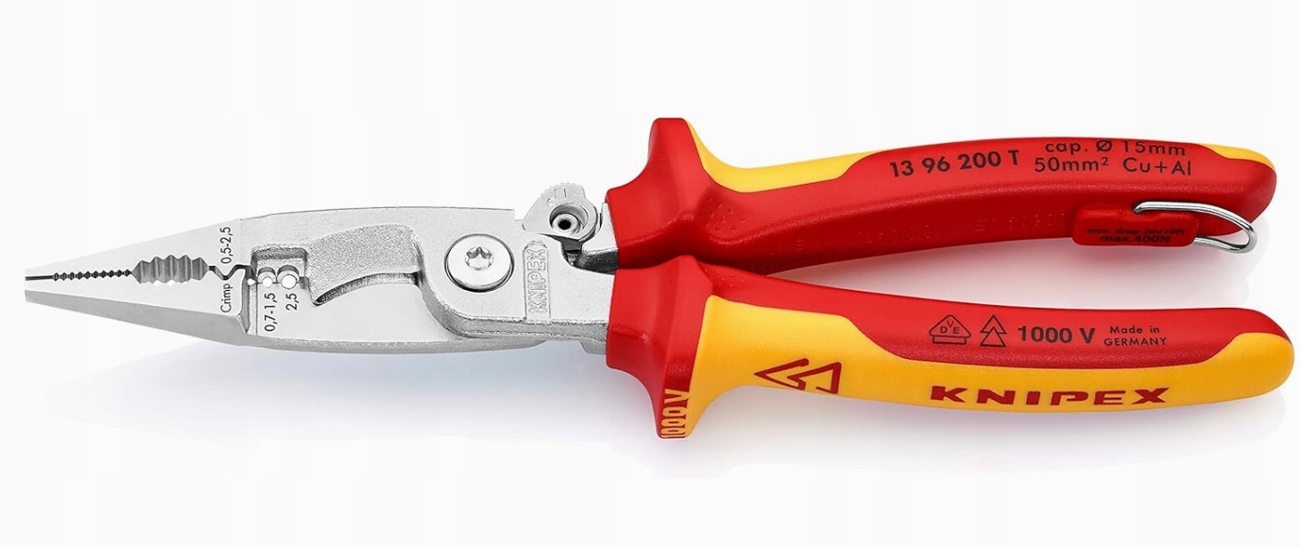 Kleště pro instal.VDE TT200Mm,rekoj.wielok.Knipex
