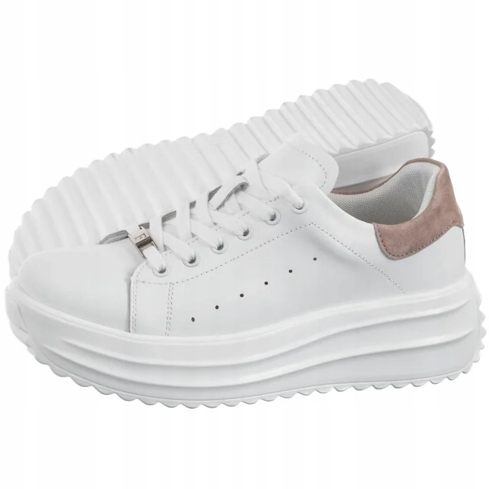 Dámské kožené tenisky na platformě Filippo Bílé DP6739