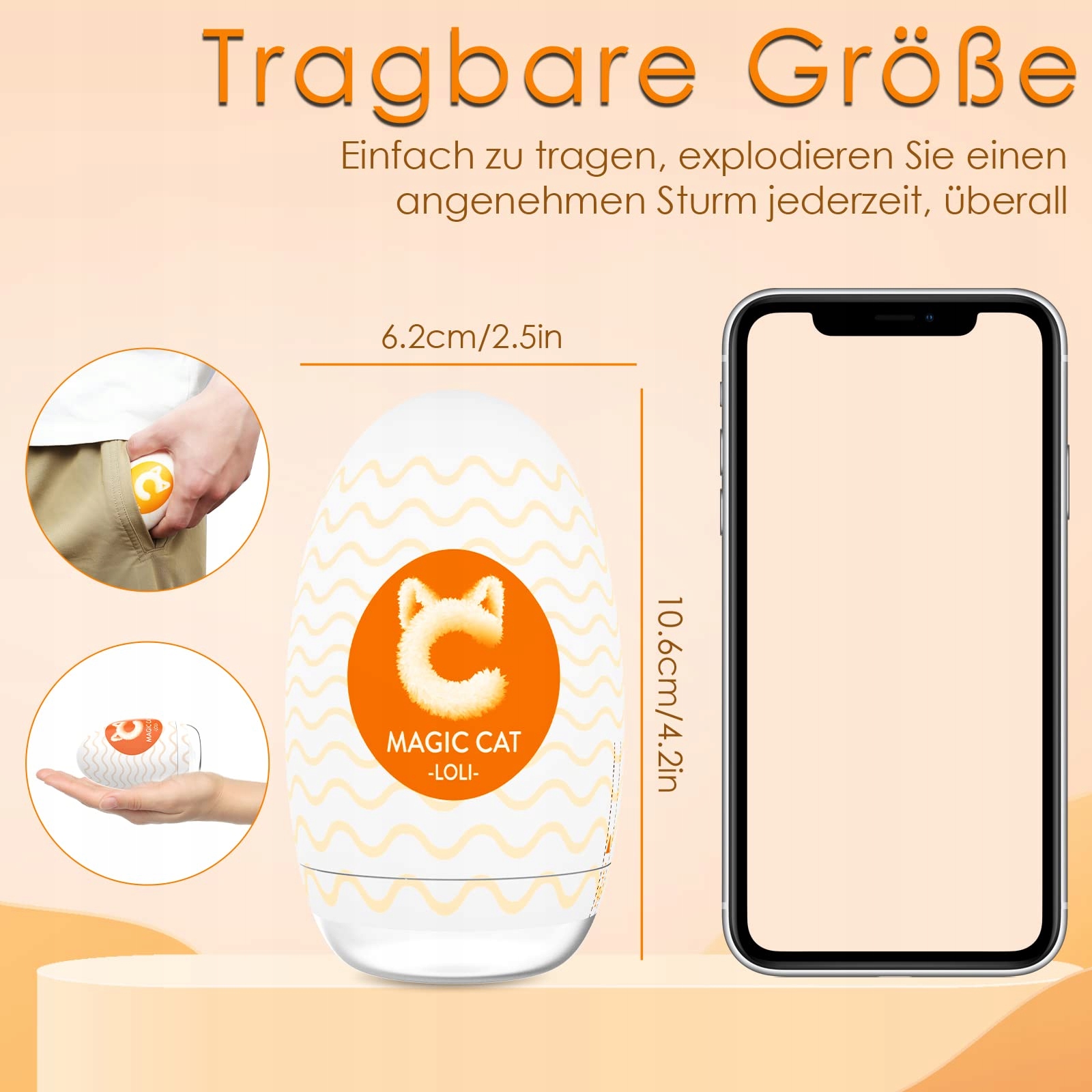 Jajko Masturbator EGG Realistyczna Kieszonkowa Zabawka Dla Mężczyzn — miniatura 6