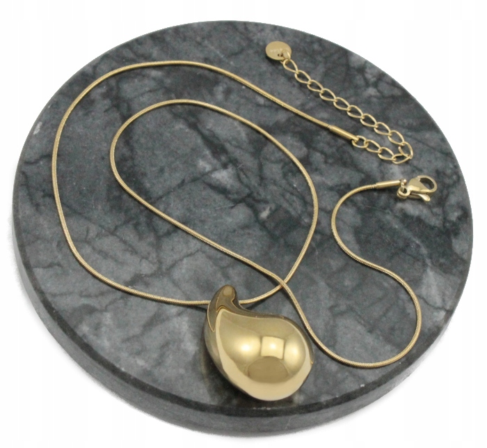 NASZYJNIK ZŁOTY STAL CHIRURGICZNA KROPLA ŁEZKA DROP AISADI 316 L Marka Aisadi