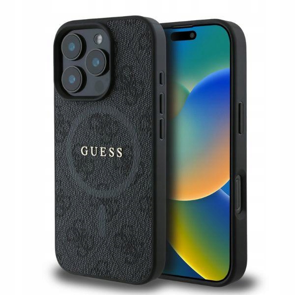 Guess GUHMP16LG4GFRK iPhone 16 Pro 6.3" černá/černá hardcase 4G Ring Class