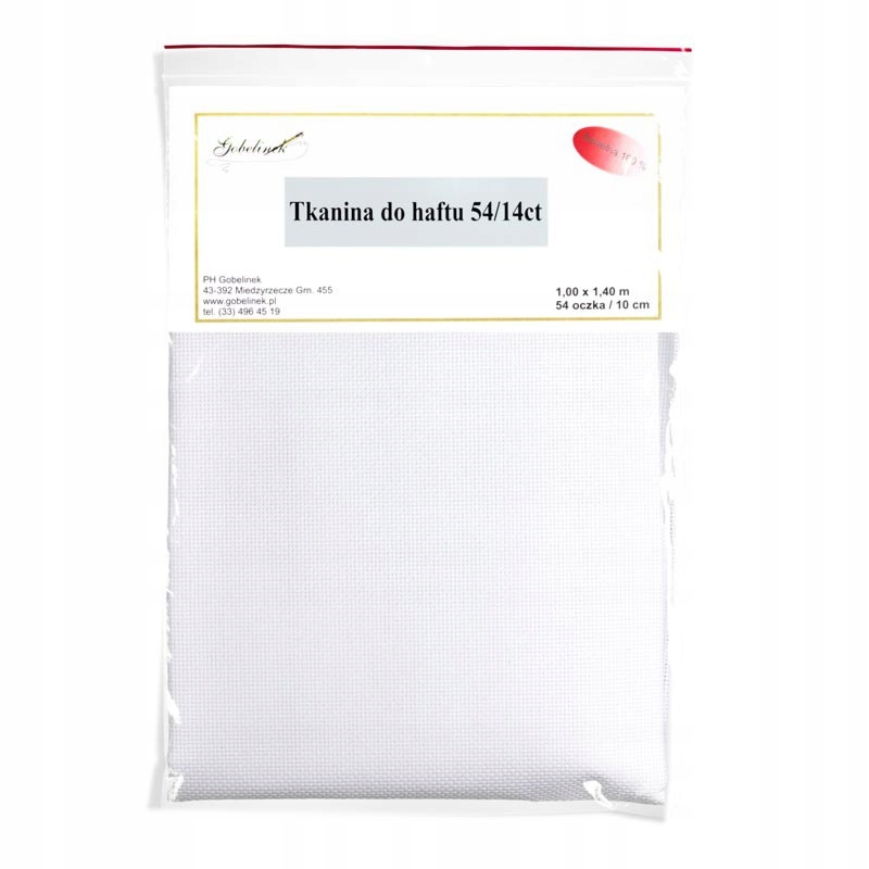 Kanva vyšívací látka Gobelinek Aida 14ct 100x140cm 54očka/10cm Bílá