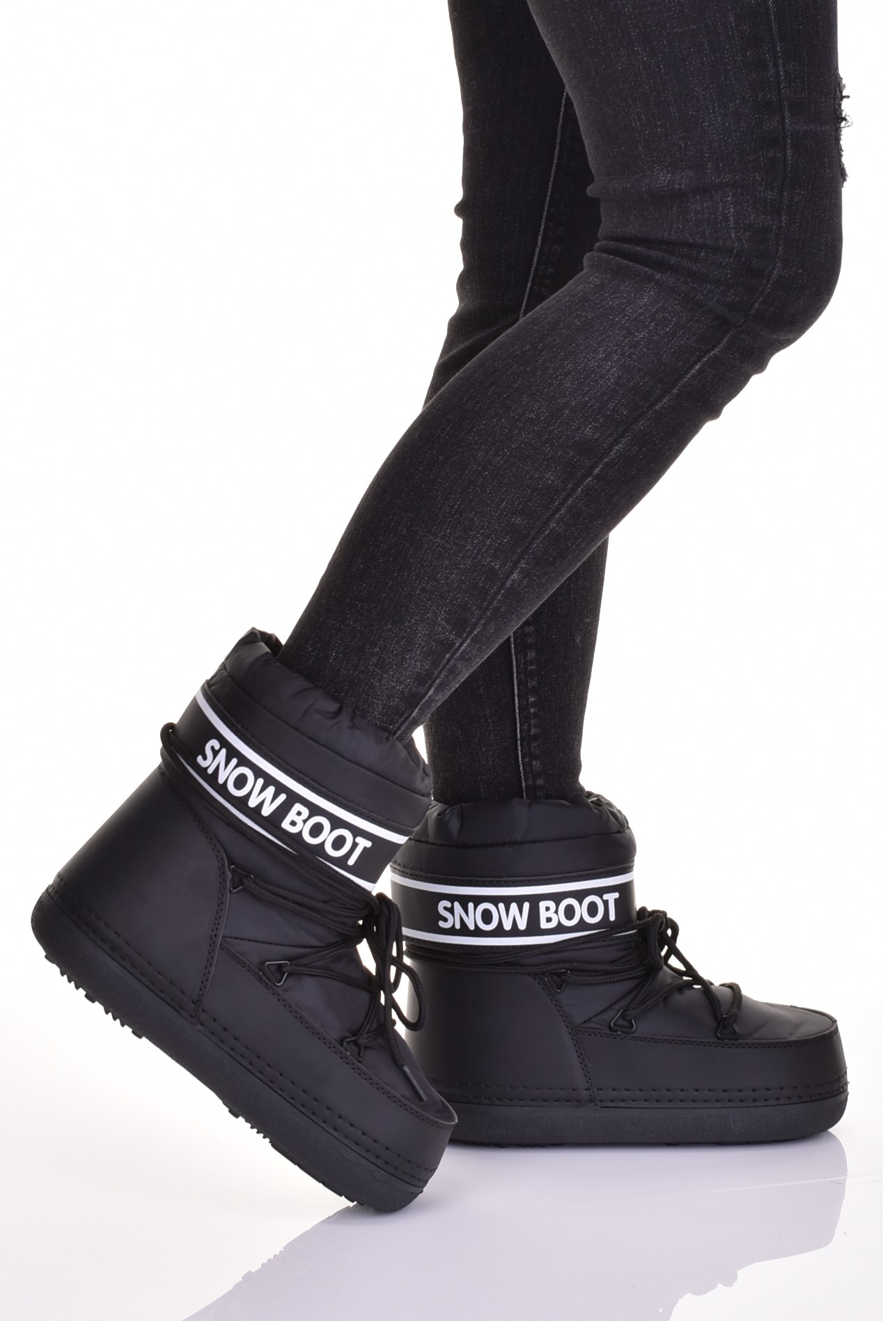 MODNE ŚNIEGOWCE DAMSKIE WSUWANE BUTY ZIMOWE BOOT Rozmiar 35