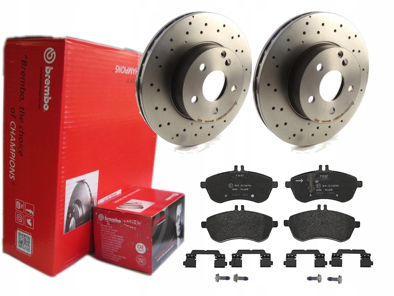 Диски колодки BREMBO передній MERCEDES C W204 295mm