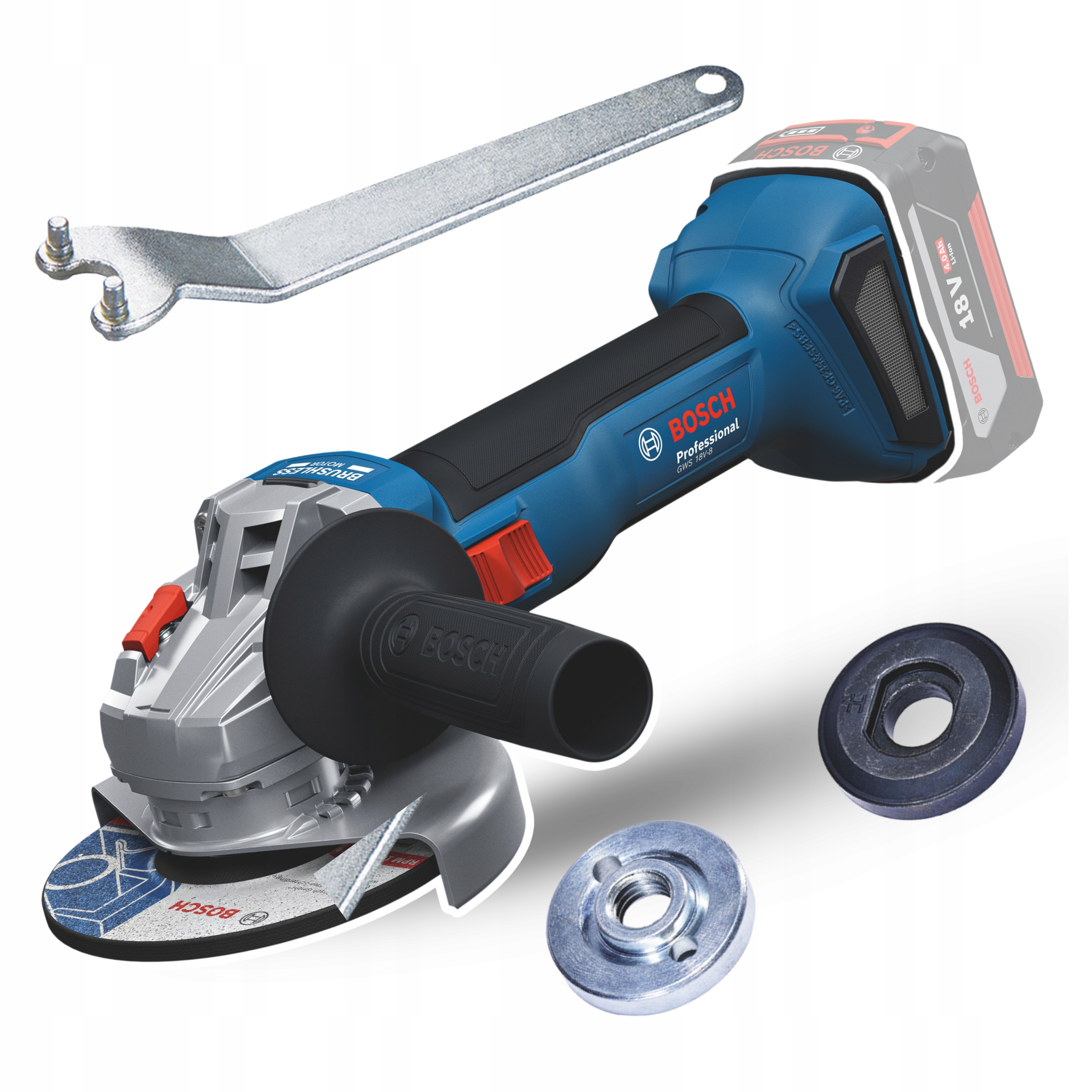 Bosch Professional Gws 18V-8 Akumulatorowa szlifierka kątowa 06019N9000