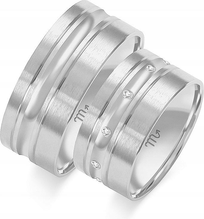 Moderní snubní prsteny s diamantem 14K 585 r 8 9 10, elegantní model, dárek