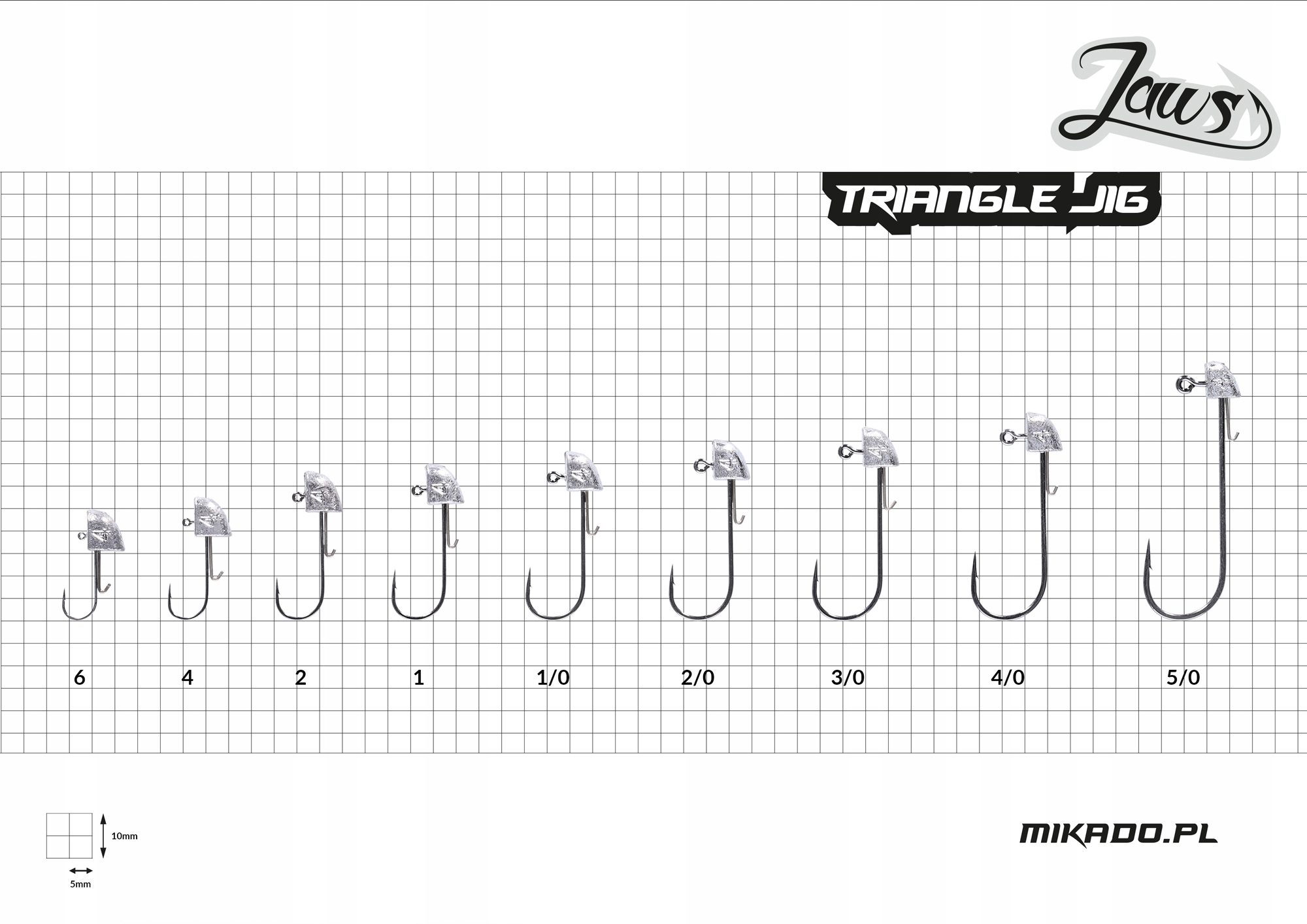 GŁÓWKA JIGOWA MIKADO JAWS TRÓJKĄTNA 8g 3/0 DLA WĘDKARZA DO PRZYNĘT 3 SZT Stan opakowania oryginalne