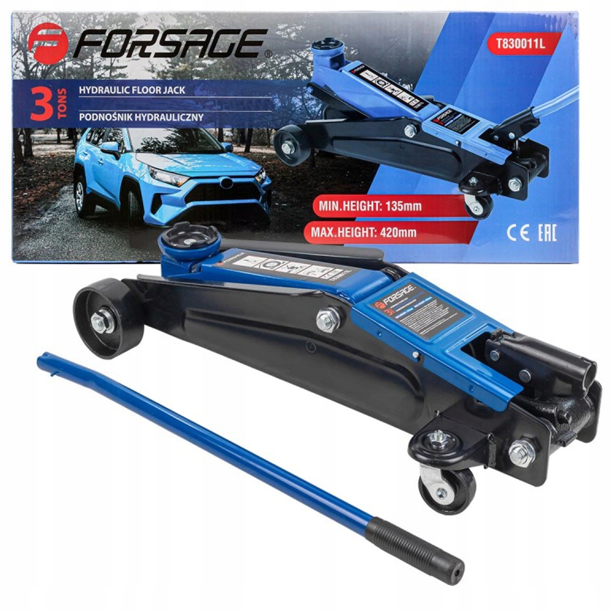 Hydraulický automobilový zdvihák s pákovým pohonom 3T žaba Forsage