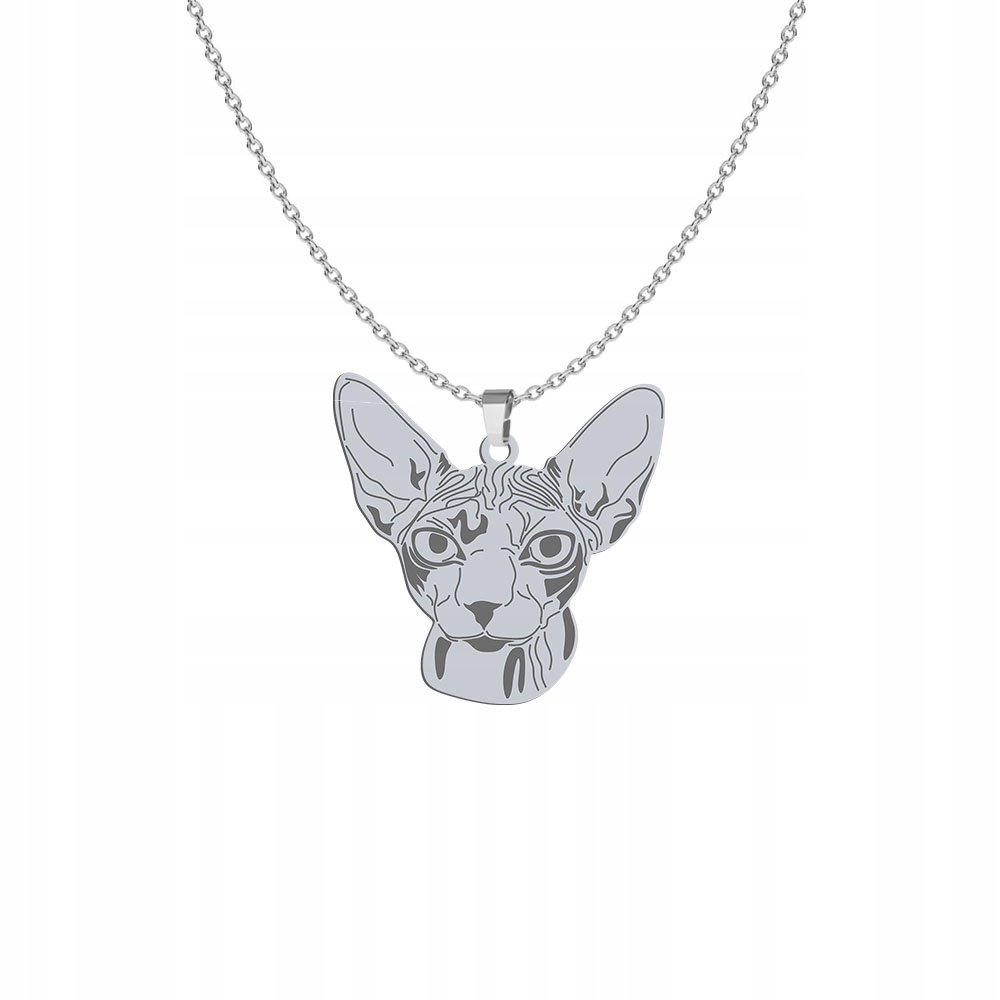 Stříbrný náhrdelník s kočkou Sphynx 925 Dárek Žena Šperky Gravírování