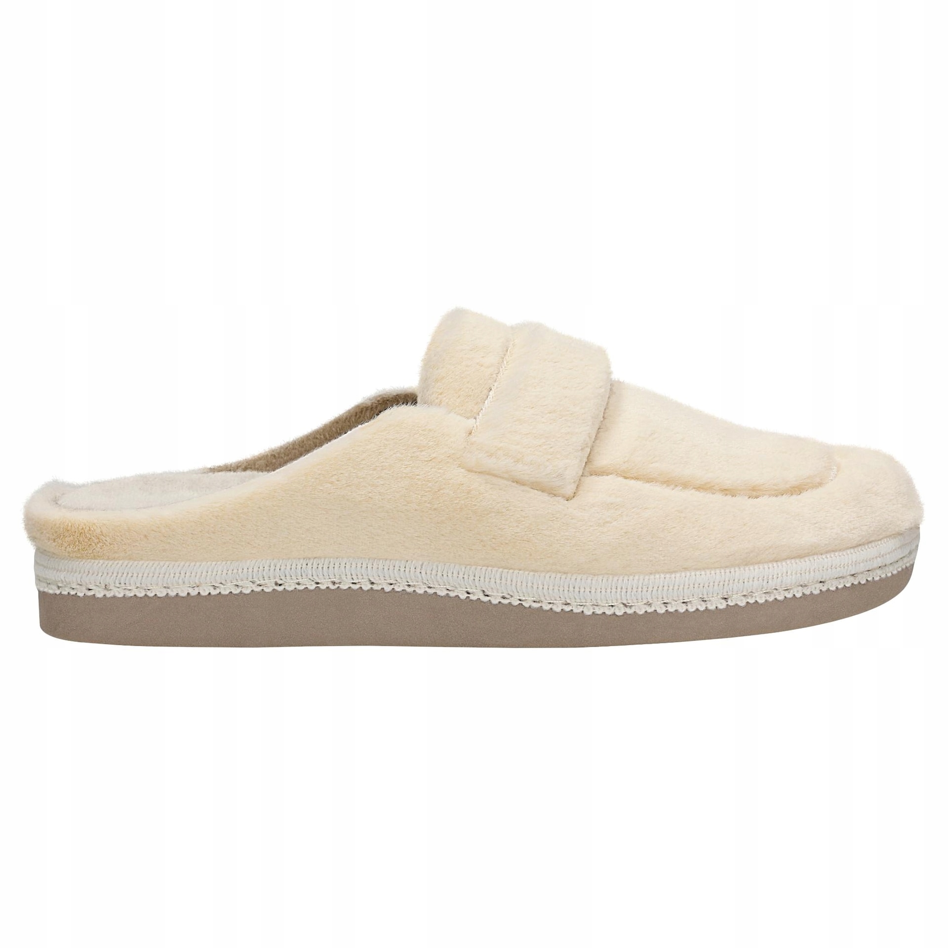 Béžové kožešinové pantofle Relaks vel. 36