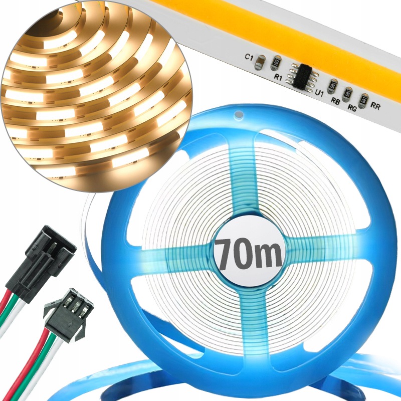 Taśma Led Cob 70m Cyfrowa Pixel Płynąca 24V Adresowalna Magic Pixel WS2811