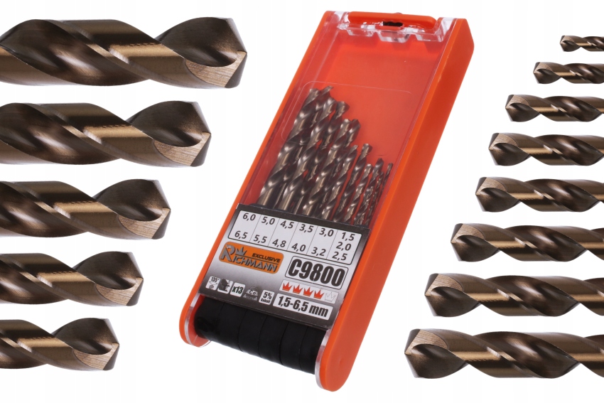 

Wiertła Kobaltowe Do Metalu 1,5-6,5 mm 13 sztuk