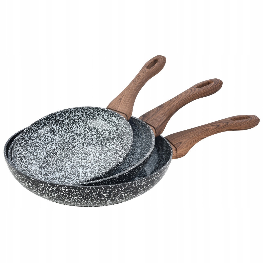 Sada 3 pánví, šedý hliníkový mramor Ø20/24/28 cm, KH-1030 KINGHoff