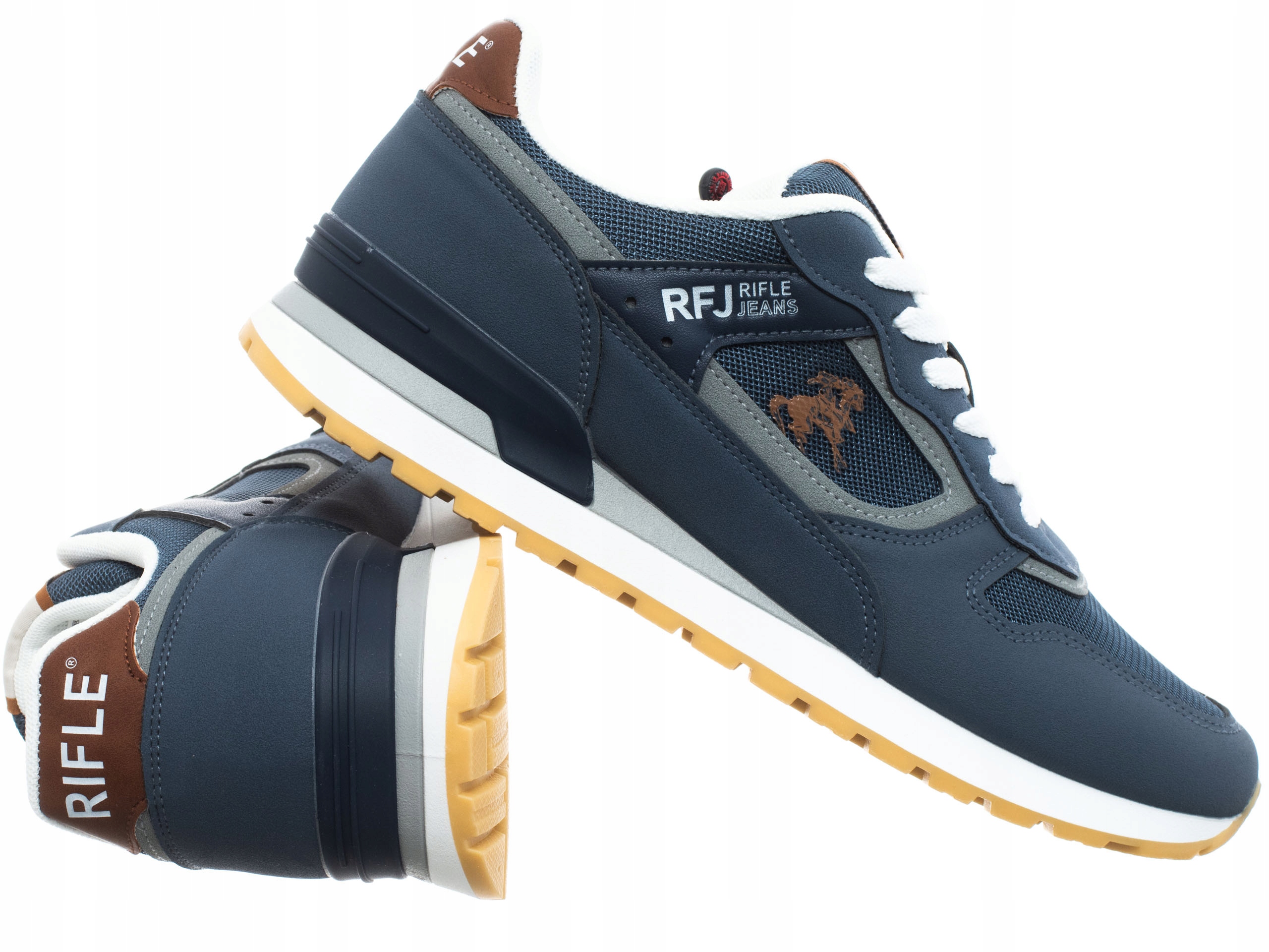 Rifle Jeans Pánské sportovní tenisky bílé, modré, pohodlné, módní