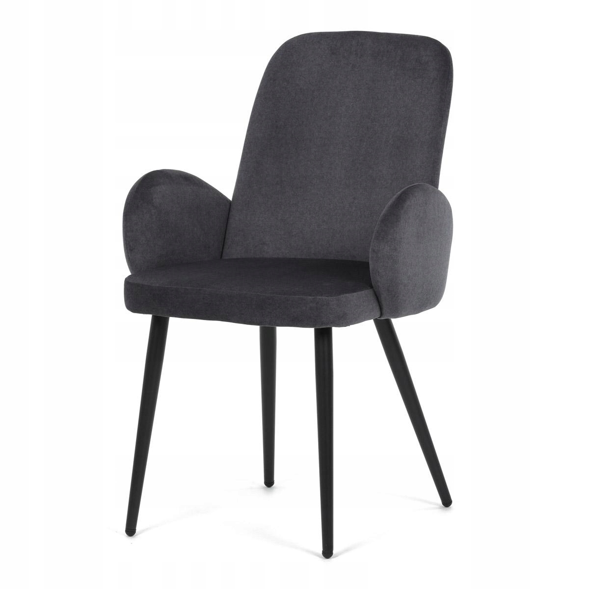 Autronic Židle jidelní, šedá látka, černá kovová noha (DCL-X7129 GREY2)