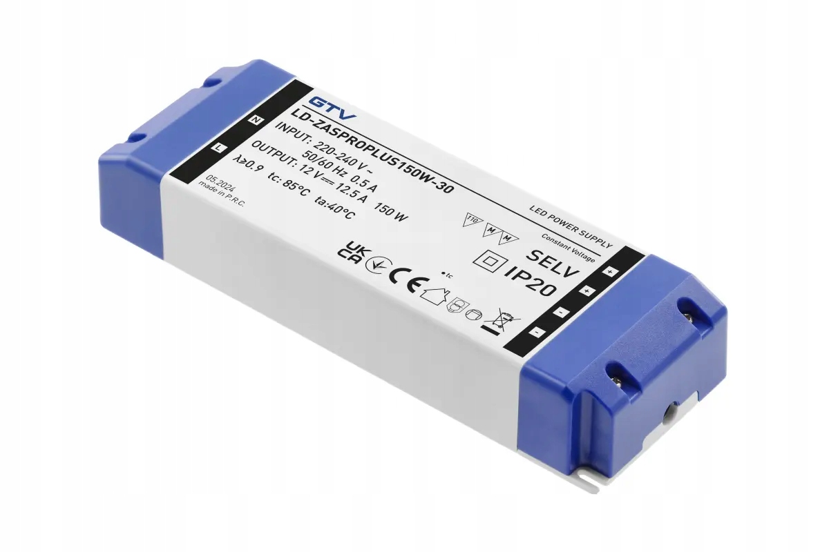 Zasilacz Meblowy Transformator Do Taśm Taśmy Led Gtv Pro+ 12V 150W IP20