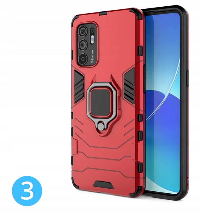 ETui PANCERNE RING CASE plecki uchwyt SZKŁO 9H do Oppo Reno 5Z 5G / Reno5 z Marka Inna