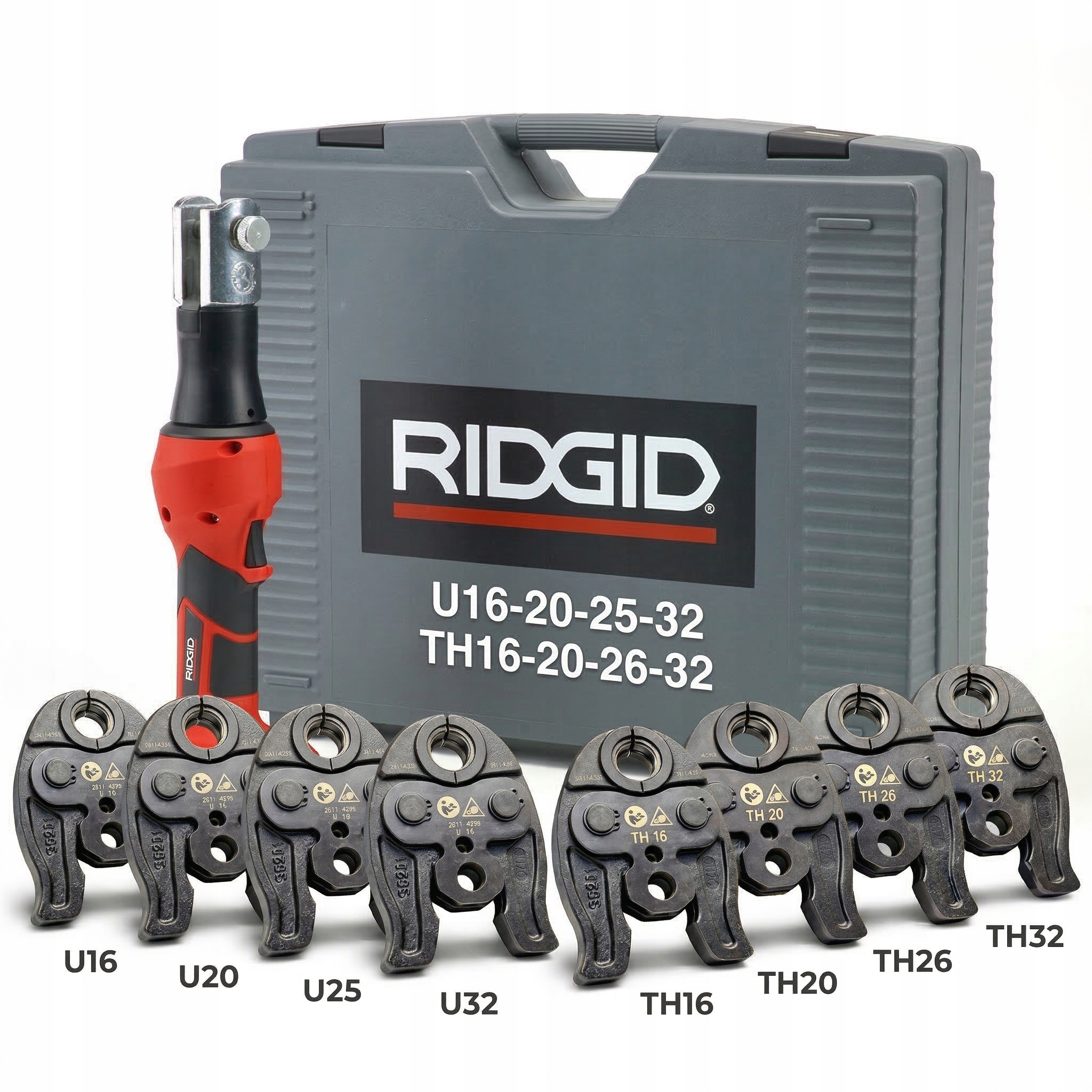 PRASKA Zaciskarka akumulatorowa do rur RIDGID RP219 + SZCZĘKI U + TH 16-32