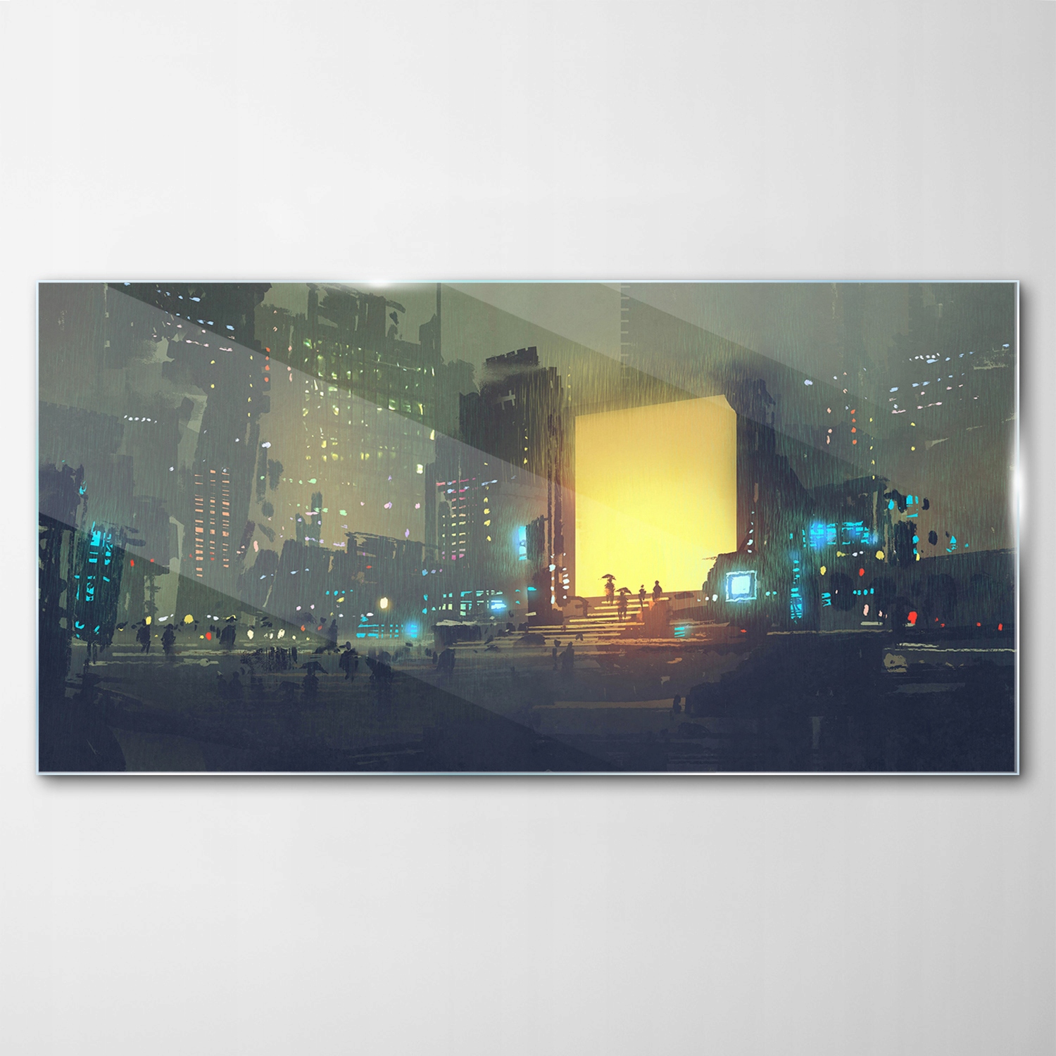 

Hartowany Obraz Szklany Miasto Noc Budynki 120x60