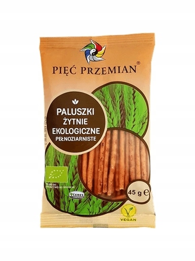 Levně 10 x Žitné tyčinky celozrnné tyčinky Bio 45 g Pięć Przemian
