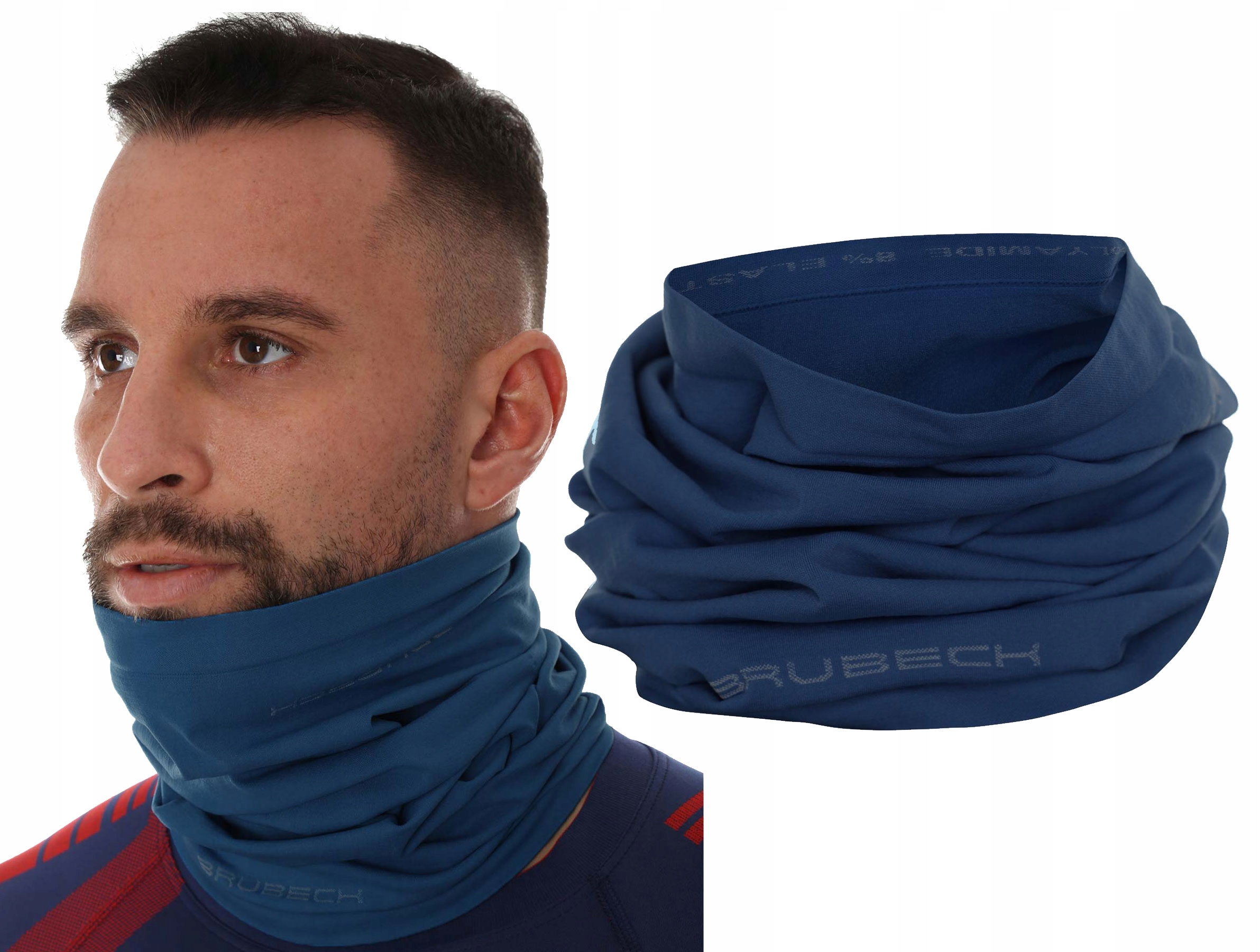 Komin termoaktywny Brubeck chusta wielofuncyjna twarz Bandana granat S/m