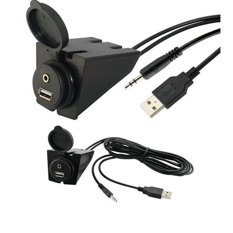 ZŁĄCZE MONTAŻOWE Z PRZEWODEM 2M USB+AUX JACK 3,5MM Sklep, Opinie
