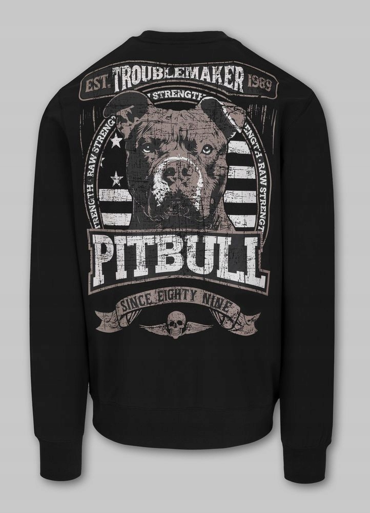 Pánská Mikina Pitbull Klasická Mikina Crewneck s potiskem Troublemaker