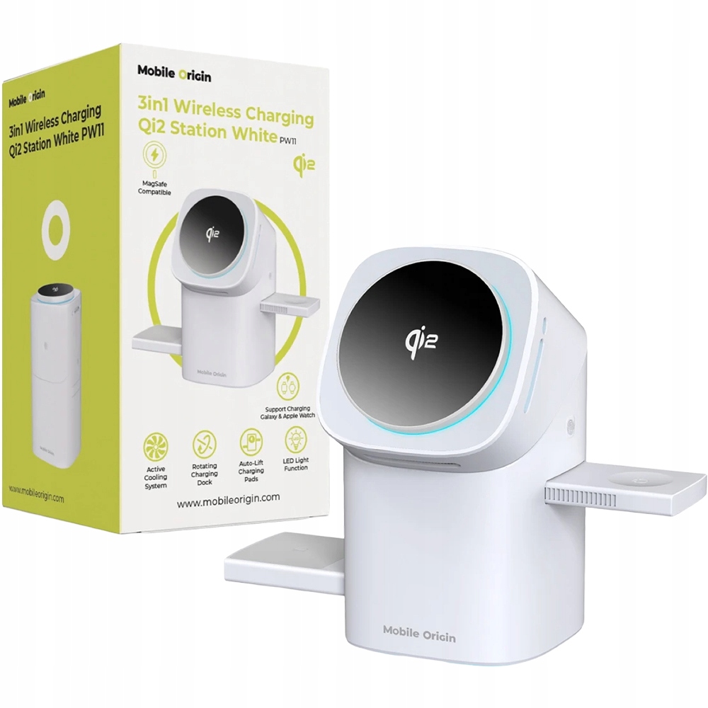 Ładowarka bezprzewodowa do MagSafe Qi2, Mobile Origin do zegarka, słuchawek
