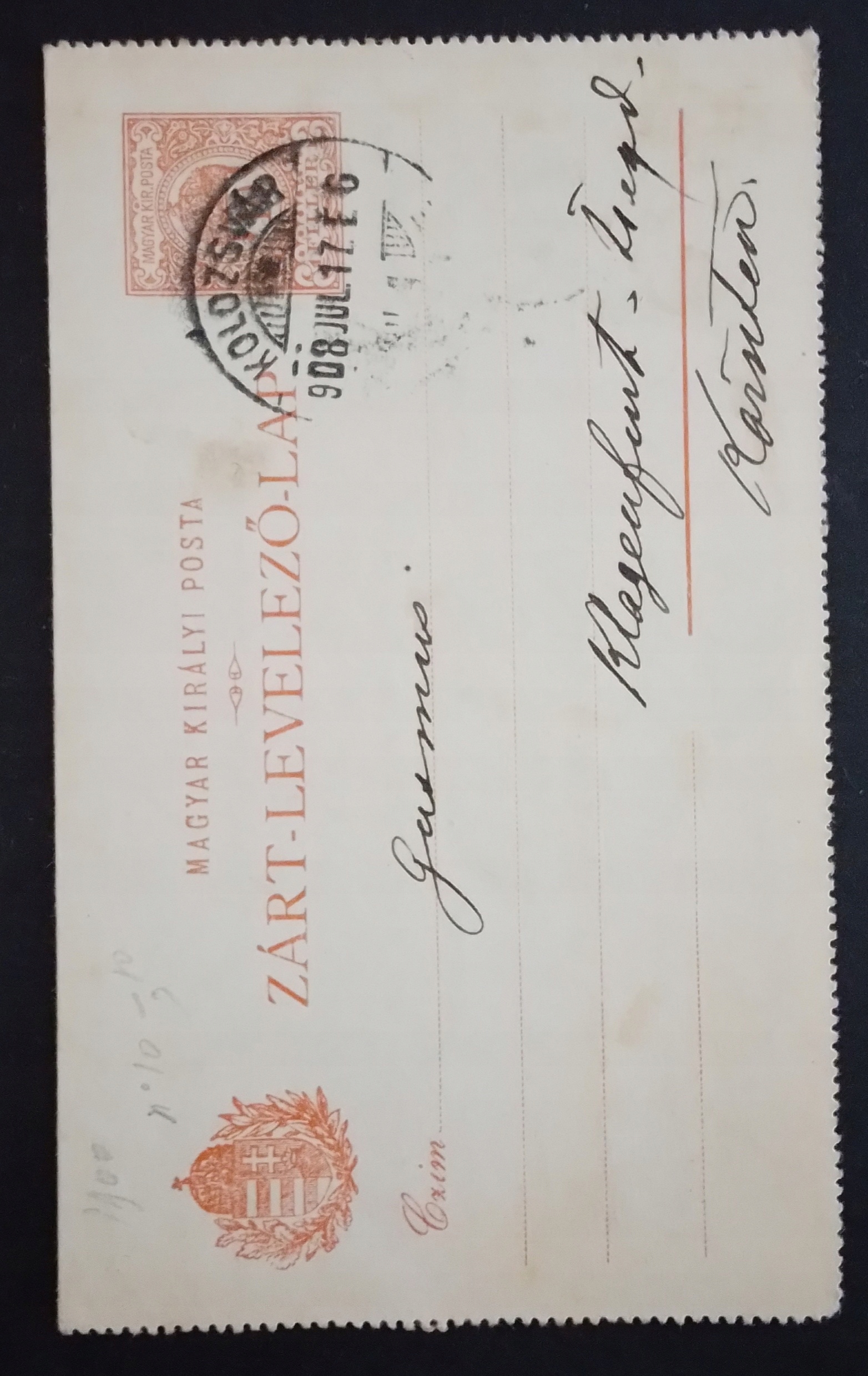 Karta-6 Węgry stara karta.