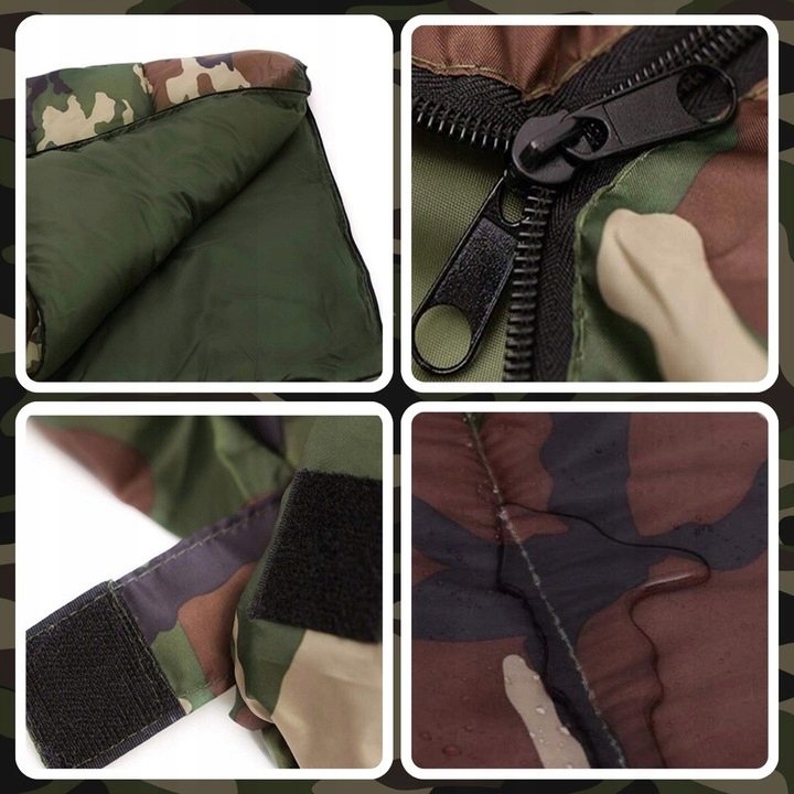 ŚPIWÓR TURYSTYCZNY MUMIA CIEPŁY LEKKI KOŁDRA Z KAPTUREM + POKROWIEC 2W1 Kod producenta RC-K-309