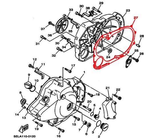 Uszczelka pokrywy sprzęgła Yamaha BT Bulldog XVS 1100 Drag Producent Athena