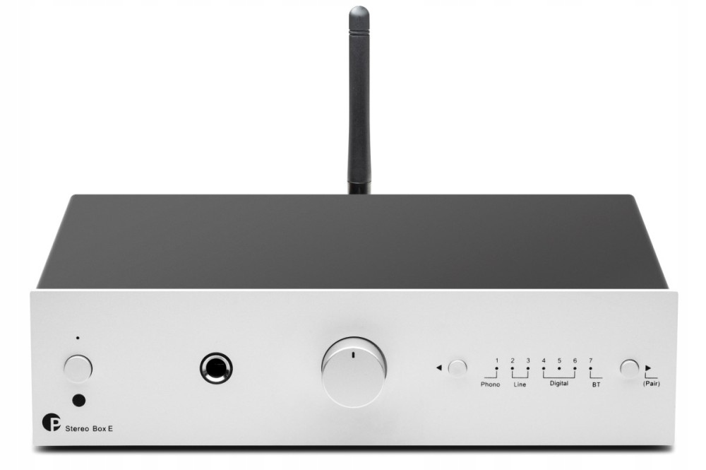 Pro-Ject Stereo Box E – Minimalistický integrovaný zesilovač – stříbrný