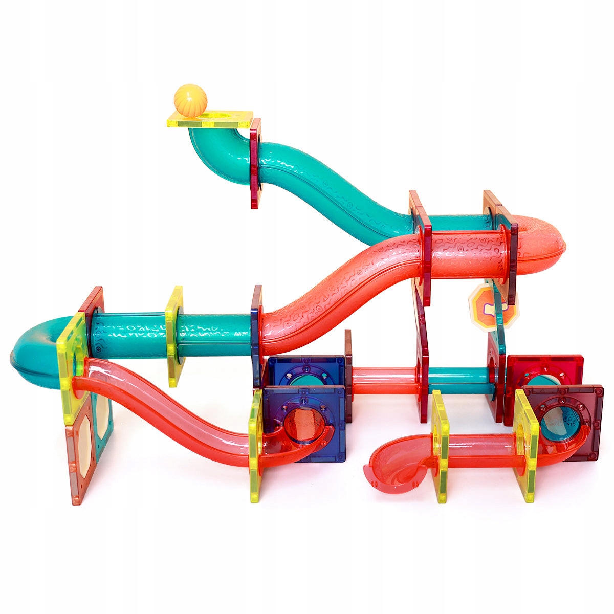 KLOCKI MAGNETYCZNE 101 ELEMENTÓW DUŻY ZESTAW TOR KULKOWY Stan opakowania oryginalne