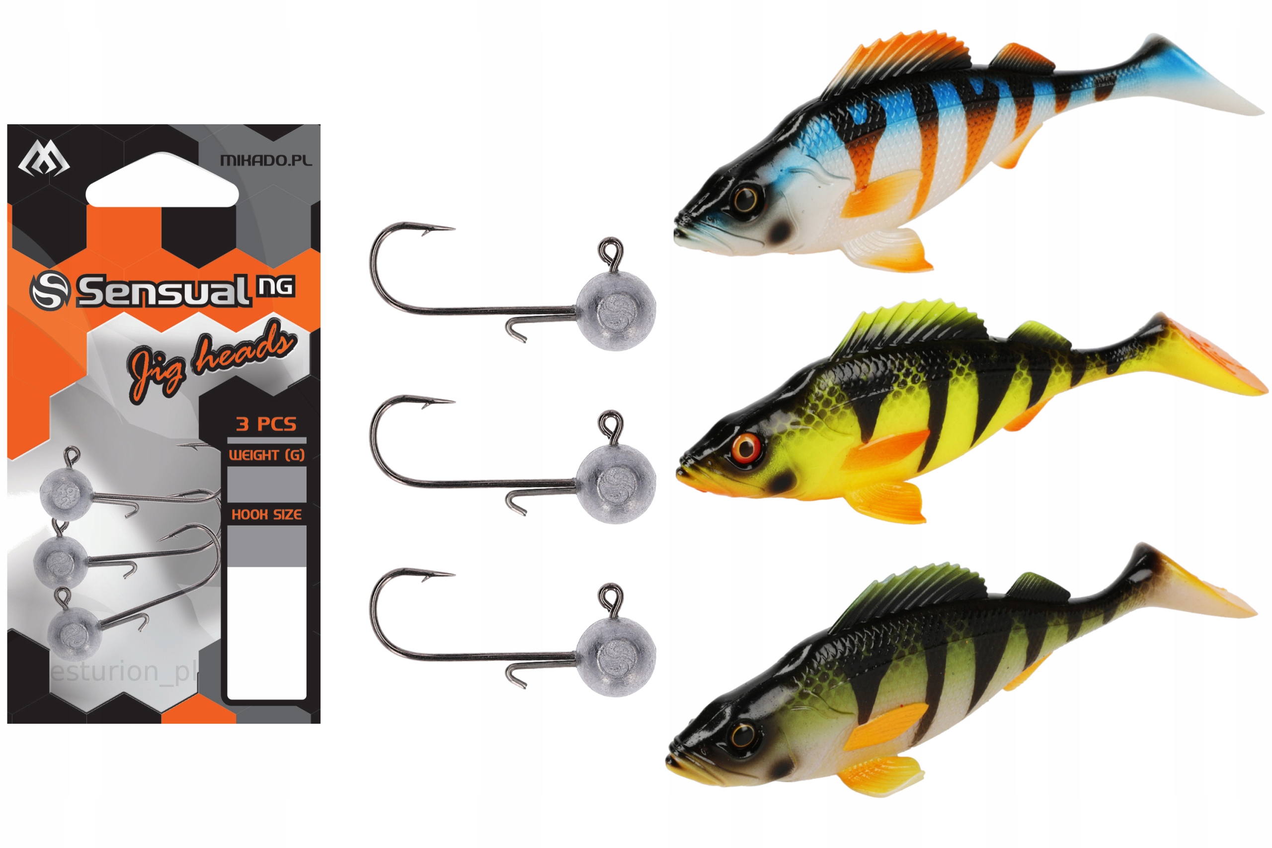 Zestaw 3x Guma #mft Perch 10cm Mikado Główki Jigowe!