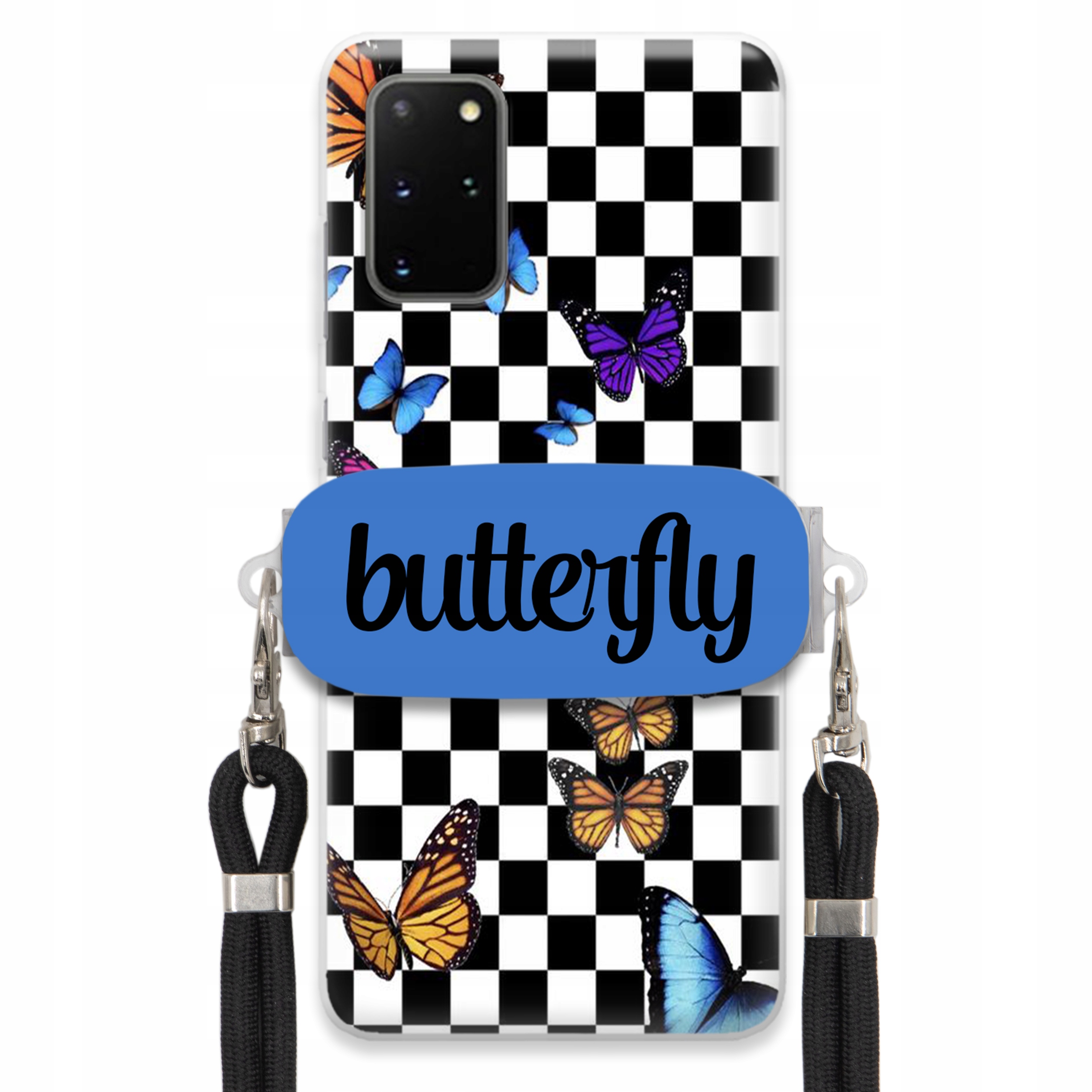 Puzdro Pre Samsung S20 Plus Case, Obdĺžnikový Držiak, Vodítko, Butterfly, Motýle