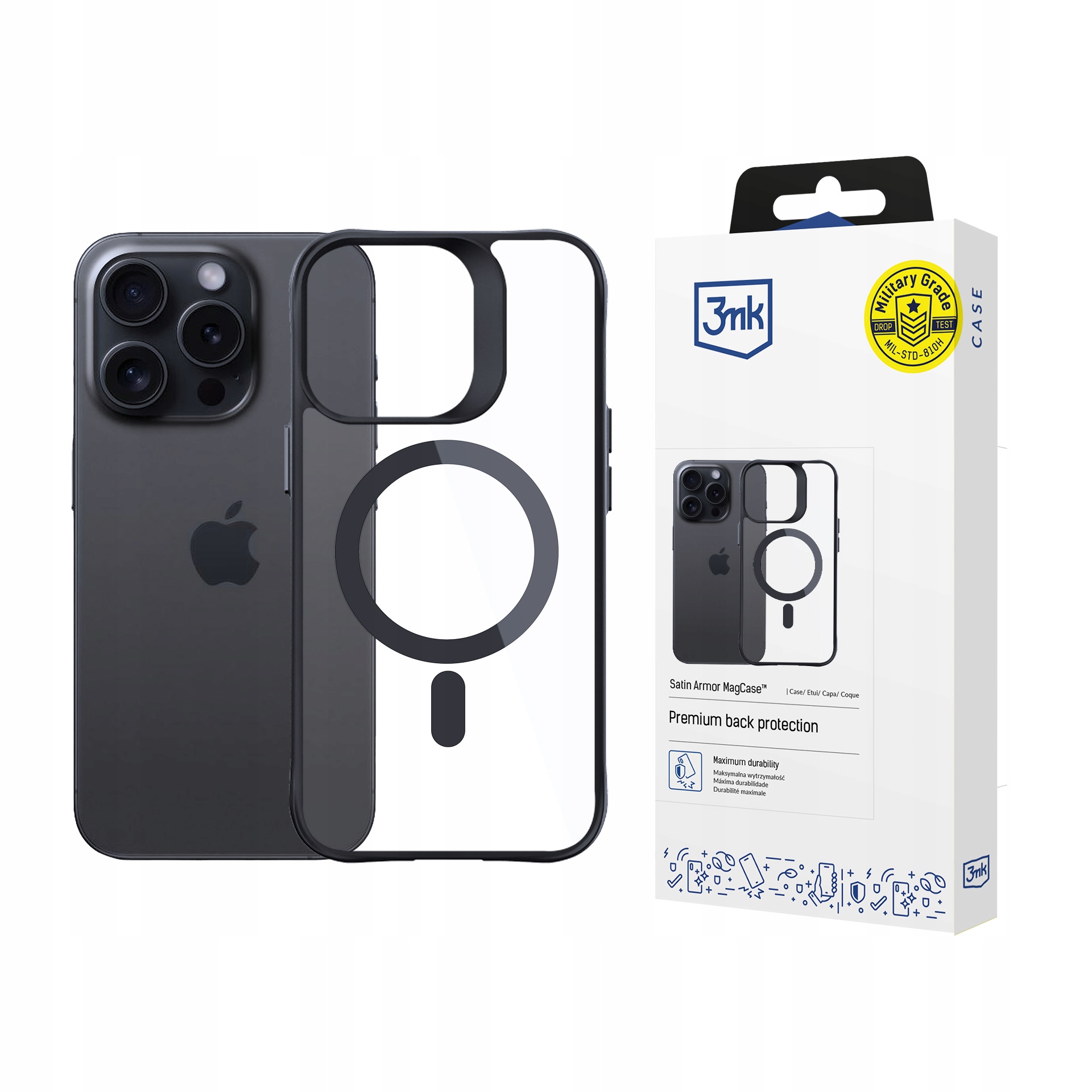 Etui 3mk Satin Armor MagCase z MagSafe na iPhone 14 Pro Max przezroczyste