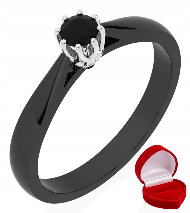 Prstýnek Matilde, černé zlato, černý diamant 0,14 ct R9