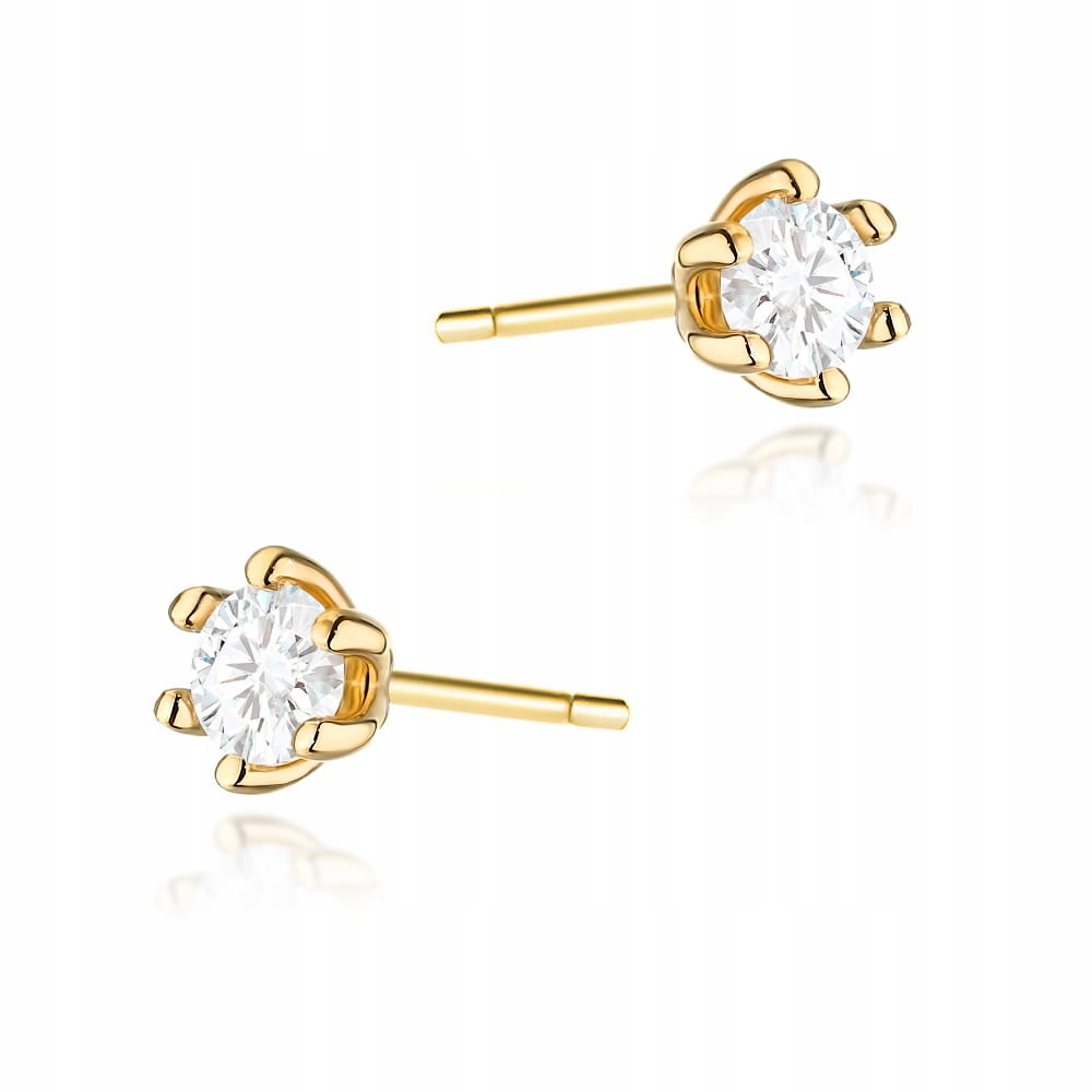 Zlaté náušnice s diamanty 0,20ct ryzost 585 (14k) Dárek