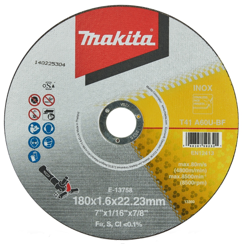 

Makita Tarcza Do Cięcia Metalu 180x22,2mm 1,6mm