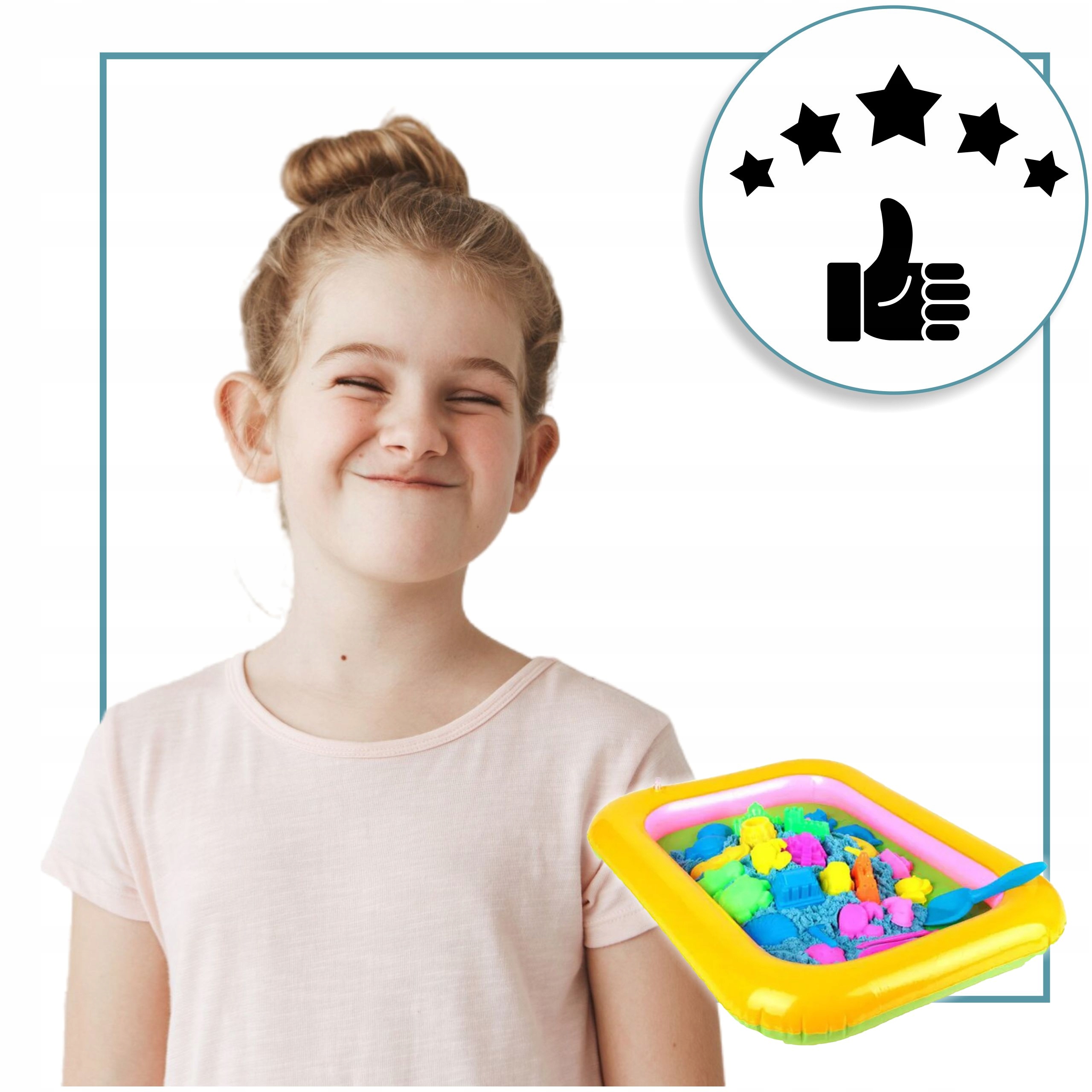 Zabawki Sensoryczne Dmuchana Piaskownica na Piasek Kinetyczny Dynamiczny Wysokość produktu 10 cm