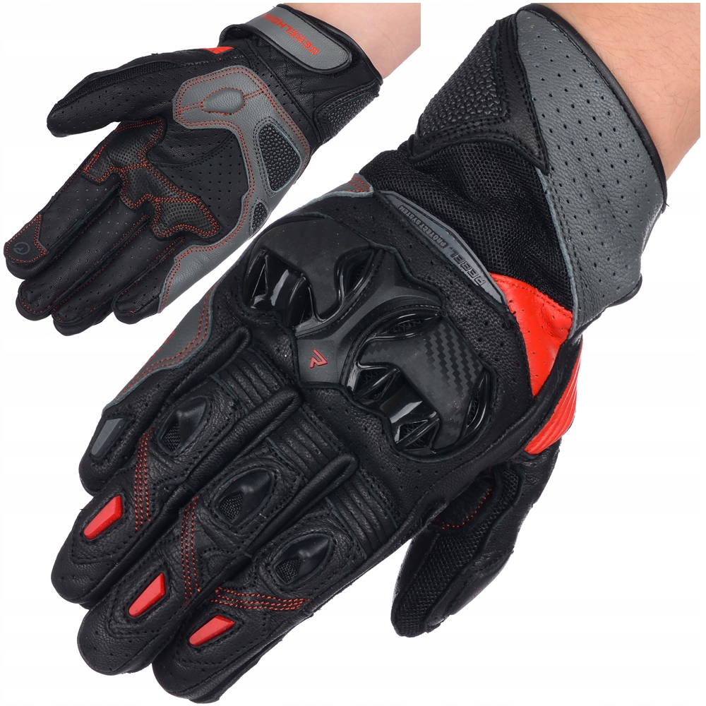 RĘKAWICE MOTOCYKLOWE MĘSKIE REBELHORN FLUX KRÓTKIE