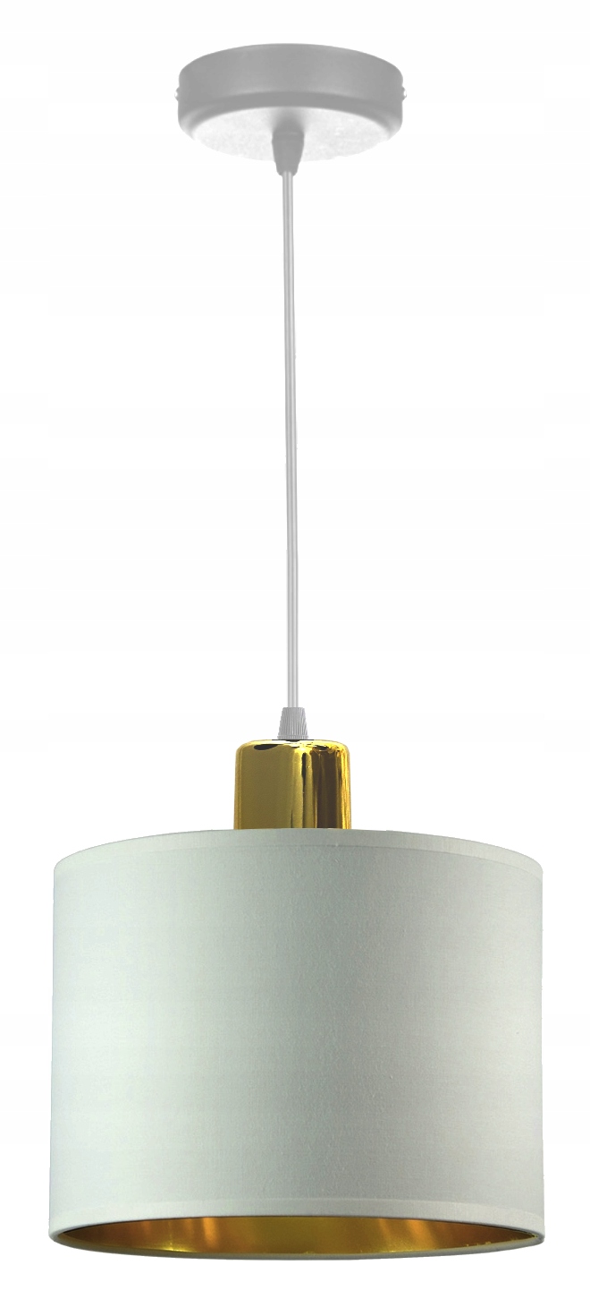 

Lampa Wisząca Żyrandol Abażury Biały Złoty Led