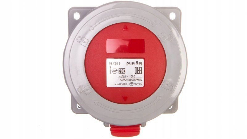 Gniazdo tablicowe 5P 16A 400V czerwone IP67 P17 Tempra Pro 555389