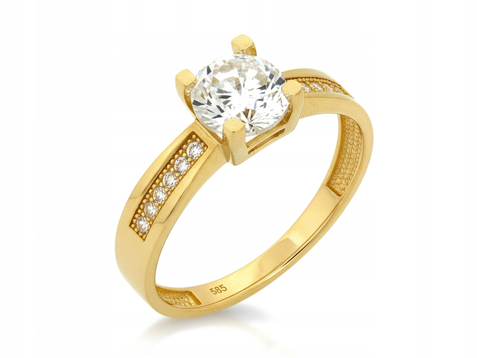 Prstýnek 585 na Zasnoubení s zirkony r17 velké očko 2,78 g