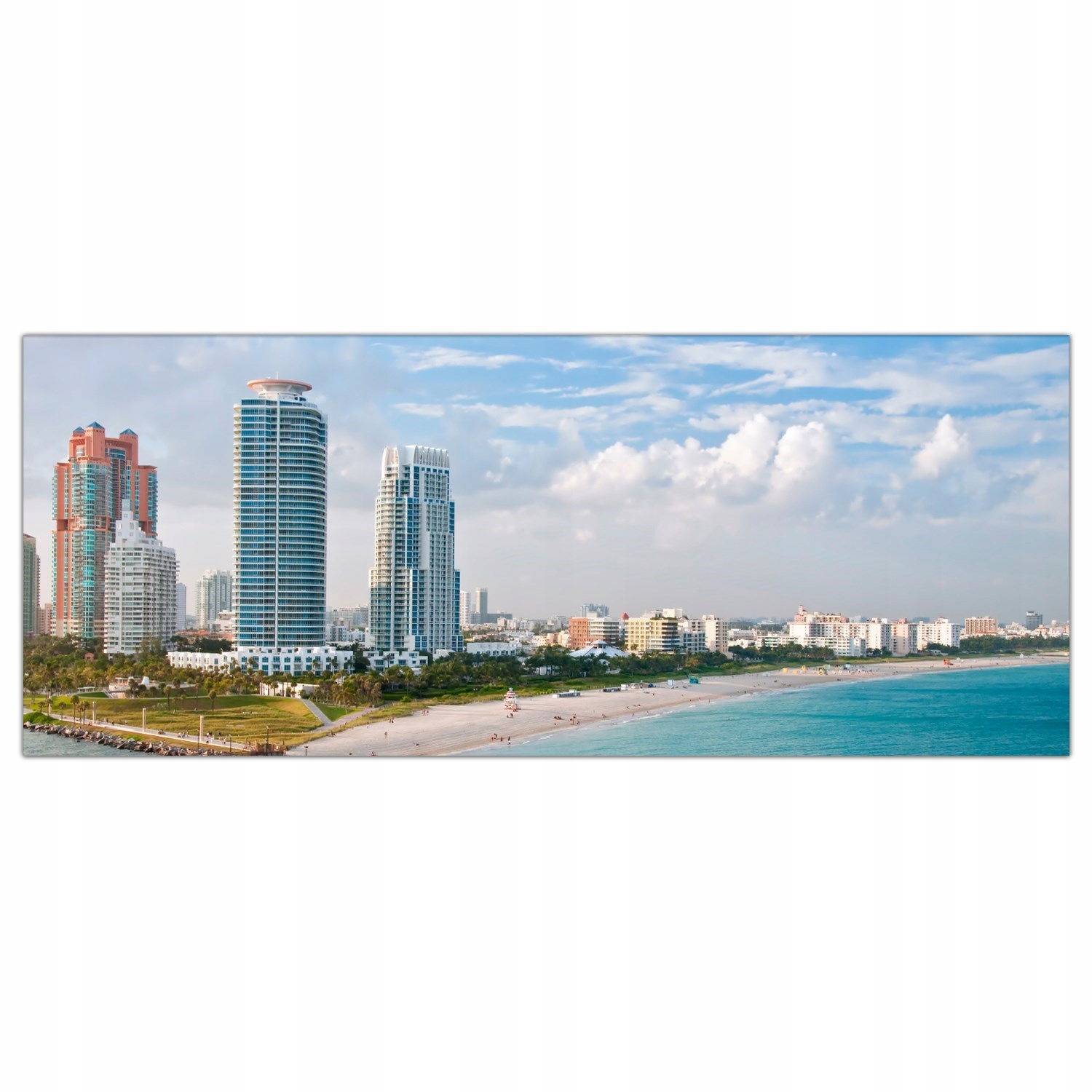 Pláž Moře Miami 125x50 Skleněný panel do kuchyně