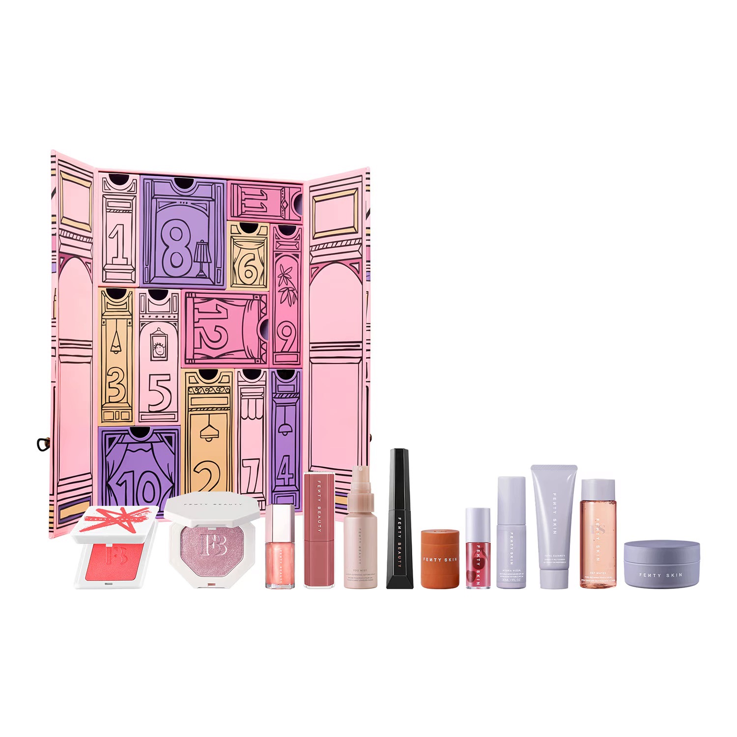 Адвент-календарь Fenty Beauty x Fenty Skin, 12 средств для макияжа и ухода, 6 полноразмерных — фото 3