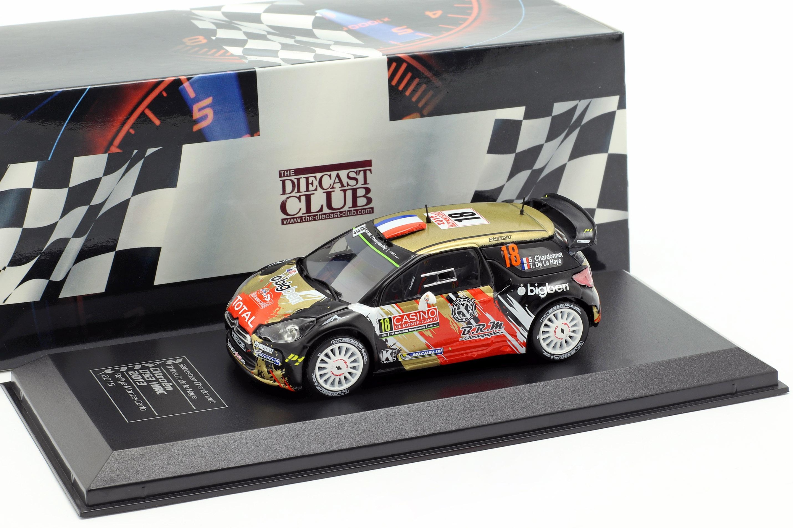 Altaya Citroen DS3 Wrc #18 S.Chardonnet Rallye Monte Carlo 2015 1:43